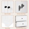 Storage Cabinet with 2 Doors and 4 Drawers for Bathroom, Office, Adjustable Shelf, MDF Board with Painted Finish, White