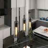 3 Pack Black Pendant Lights Kitchen Island (No Bulbs), Adjustable Modern Glass Pendant Light Over Island