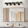5-Light Bathroom Vanity Light Bathroom Light Fixtures Over Mirror, 31" Black Vanity Lights with Glass Shade
