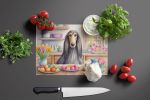 Decorating Easter Afghan Hound Glass Cutting Board Decorative Tempered Glass Kitchen Cutting and Serving Board Large Size Chopping Board