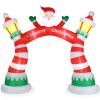 8.9 FT Lighted Christmas Inflatable Archway, Inflatable Santa Claus Christmas Arch, Blow Up Yard Decorations with Built-in LED Lights for Holiday Part