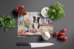 NEW Decorating Easter Border Collie Glass Cutting Board Decorative Tempered Glass Kitchen Cutting and Serving Board Large Size Chopping Board