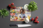 NEW Decorating Easter English Cocker Spaniel Glass Cutting Board Decorative Tempered Glass Kitchen Cutting and Serving Board Large Size Chopping Board