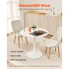 Round Dining Table, 31.5 in Wood Table for 2-4 Person, Modern Circle Furniture, Leisure Coffee Office Tables with Pedestal Base in Tulip Design