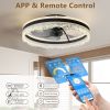 20" Smart Silent Ceiling Fan with Light ��� Crystal Flush Mount LED Fan Lamp with Hidden Blades and Natural Airflow System, Designed for Bedroom, Kids