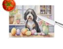 NEW Decorating Easter Bernedoodle Glass Cutting Board Decorative Tempered Glass Kitchen Cutting and Serving Board Large Size Chopping Board