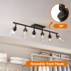 5-Light Track Lighting Kit Black Track Lighting Fixtures Bathroom Wall Sconces Ceiling Mount Kitchen Tracking Lights