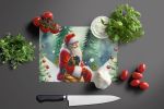 NEW Mastiff and Santa Claus Glass Cutting Board Decorative Tempered Glass Kitchen Cutting and Serving Board Large Size Chopping Board