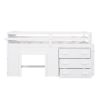 Twin Size Loft Bed with Cabinet and Shelf - White (OLD SKU:LP000501AAK)