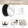 24" Wall Round Mirror with Crystal Clear Reflection, Convenient Hanging Hooks, and Premium Aluminum Alloy Construction, Black