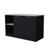 Wenge and Onyx Double Door Cabinets Kitchen Island