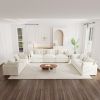 3 Piece Sofa Set Oversized Sofa Comfy Sofa Couch, 2 Pieces of 2 Seater and 1 Piece of 3 Seater Sofa for Living Room, Deep Seat Sofa White Chenille