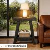 2-Tier End Table, Slim Sofa Side Table with Storage