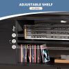 Modern TV Stand for 55-60 inch TV, Mid Century Entertainment Centre, Media Console Table with Storage for Living Room, Office, Black