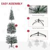6' Tall Unlit Snow-Flocked Slim Artificial Christmas Tree with Realistic Branches and 492 Tips
