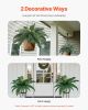 2 Pcs Artificial Boston Ferns Plastic Fern 30 Branches Indoor Outdoor Decor