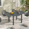 Outsunny Slate Extendable Dining Table: Adaptable Size for 4-6, Aluminum, Perfect for Outdoor Family Meals, Gray|