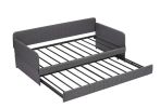 Daybed, sofa bed metal framed with trundle twin size, Grey, 78.4''w x 41''d x 29.8''h.