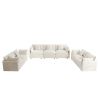 3 Piece Sofa Set Oversized Sofa Comfy Sofa Couch, 2 Pieces of 2 Seater and 1 Piece of 3 Seater Sofa for Living Room, Deep Seat Sofa White Chenille