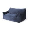 Fila Velveteen 2-Seater Oversized Bean Bag Chair with Armrests, Dark blue