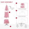 7 ft Tall Unlit Slim Douglas Fir Artificial Christmas Tree with 818 Realistic Branch Tips, Pink