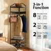 Corner shelf, clothes hanger with shoe cabinet, clothes hanger