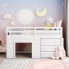 Twin Size Loft Bed with Cabinet and Shelf - White (OLD SKU:LP000501AAK)