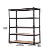 5-Tier Heavy Duty Shelving Unit 2000LBS, Black, 71" H x 39.4" W x 19.7" D