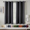Dark Grey Blackout Curtains for Bedroom Living Room 63 Inches Long 2 Panels