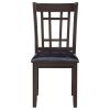 Espresso and Black Lattice Back Side Chairs (Set of 2)