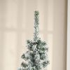 6' Tall Unlit Snow-Flocked Slim Artificial Christmas Tree with Realistic Branches and 492 Tips