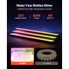 LED Lighted Liquor Bottle Display, 3 Tiers 48 inches, Acrylic Illuminated Home Bar Shelf Display with RF Remote & App Control
