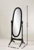 Traditional Queen Anna Style Wood Floor Cheval Mirror, Pink Finish