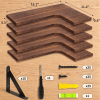 Corner Floating Shelves Set of 5, Rustic Wood Wall Shelves with Triangle Brackets, L-Shaped Corner Shelf for Bedroom Living Room Bathroom