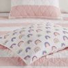 Cotton Cabana Stripe Reversible Quilt Set with Rainbow Reverse