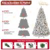 Artificial 4ft Flocked Christmas Tree with 366 PVC Branch Tips, Pine cone*21pcs, 150L Colorful led, memory wire+iron wire