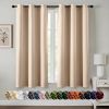 Beige Blackout Curtains for Bedroom Living Room 63 Inches Long 2 Panels