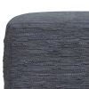 Fredrik 18 inch Wide Square Pouf in Dark Blue Woven Genuine Leather