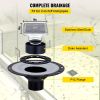 VEVOR Shower Curb Kit 38" x 60" Watertight Shower Curb Overlay with 4" PVC Offset Bonding Flange, 4" Stainless Steel Grate