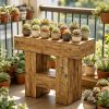Rustic Wooden Narrow Coffee Table with 2 Levels Sofa Table & Nightstand for Living Room