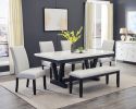 Modern Look 2pc Light Gray Finish Side Chair Fabric Full Back Upholstered Seat Nailhead Trim Accent Dining Room Wooden Furniture