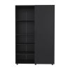 Eco High One Door Freestanding Armoire With Hanging Rod And Interior Shelves, Compact Bedroom Wardrobe, Black