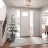 6.5ft PE/PVC Decorated Flocking Basin Pine Cone Xmas Tree Flocked Christmas Tree At Dining Room