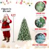 6ft Snow Frosted Christmas Tree w/988 PVC/Pine Needles Tips & Pinecone - Holiday Decor