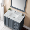 43"x22"Bathroom Vanity Top,sintered stone carra white Barthroom Vanity Sink Tops with Rectangular Undermount Ceramic Sink with Vanity Backsplash