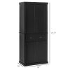 72" Freestanding Kitchen Pantry Cabinet Storage with Doors Black