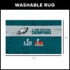 Philadelphia Eagles NFL 2025 Super Bowl LIX Multi Champ Tradition Washable Rug 36X62 Inches