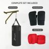 Soozier Heavy Bag Wall Mount Set, Unfilled Punching Bag Hanger with Boxing Gloves for Muay Thai and MMA Training