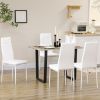 Modern Dining Chairs, Set of 4, High Back PU leather Upholstery and Metal Legs for the Living Room, Kitchen, Home Office, White