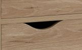 Oak Freestanding Storage Cabinet Bathroom Floor Cabinet with 4 Drawers And Door for Bathroom Organization